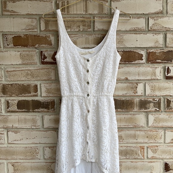 Jen’s Pirate Booty Maverick White Lace Sleeveless Hi Lo Dress Size Small - Picture 4 of 11